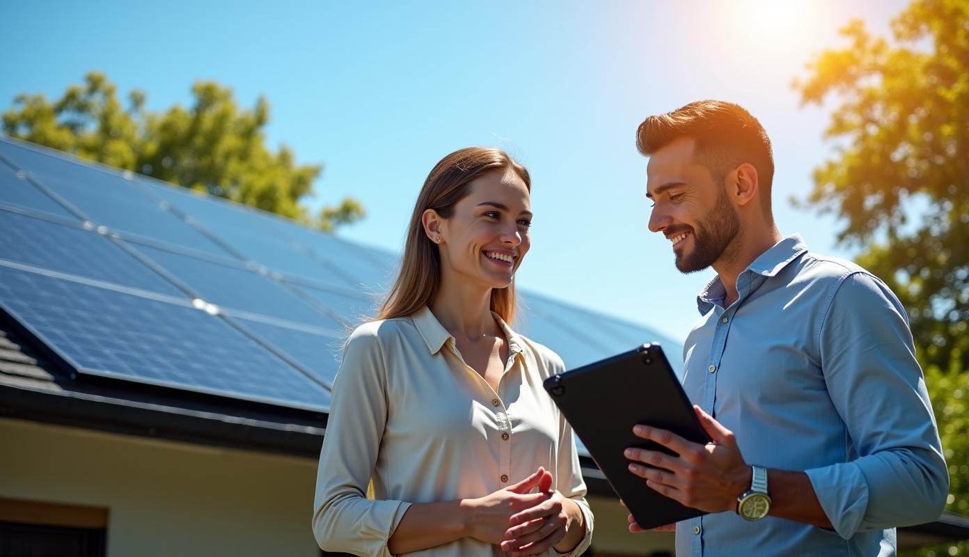 Moderne hjem med solenergi rådgivning