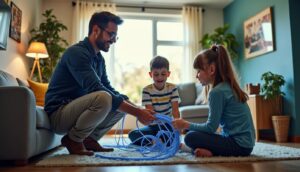 Tekniker installerer fiber i hjemmet